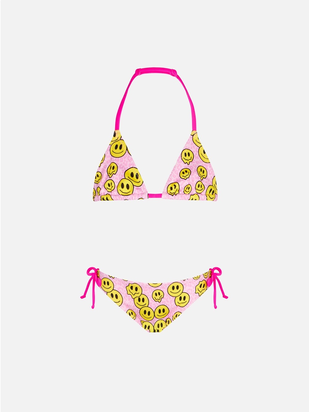 MC2 ST BARTH - Girl Triangle Bikini With Smile Print - Size 8 - Never Worn